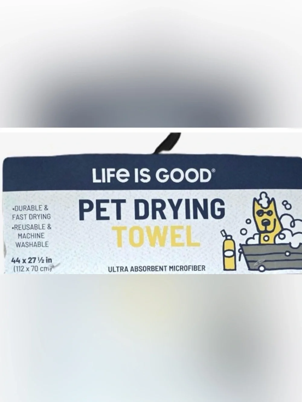 Life Is Good -Yellow Rocket the Dog Pet Drying MICROFIBER Towel!